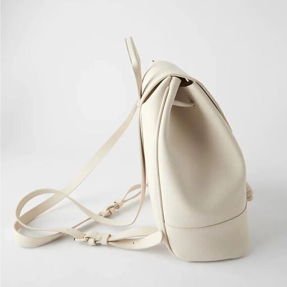 ZARA BACKPACK KNOTTED FLAP BUCKET BAG - Picture 4 of 4